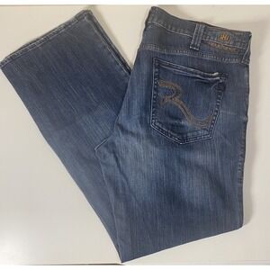 Rock Republic Jeans Mens 38x32 Blue‎ Relaxed Straight Baggy Denim Faded